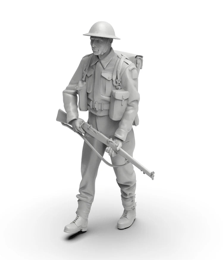 1/35 WWI British Infantry Advancing with Bayonets, 5 Figures, Resin Model Figure Kit, Unassembled and Unpainted