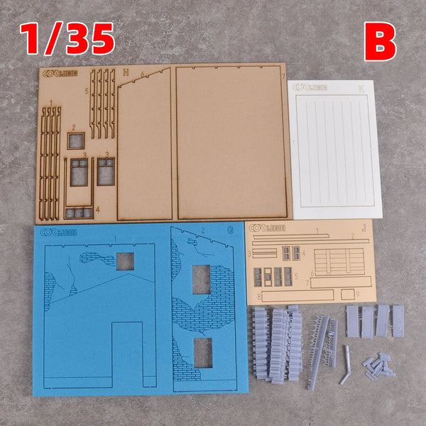 1/35 Two-Story Residential Villa, Resin Model Diorama Kit, Historical Theme, Unassembled and Unpainted