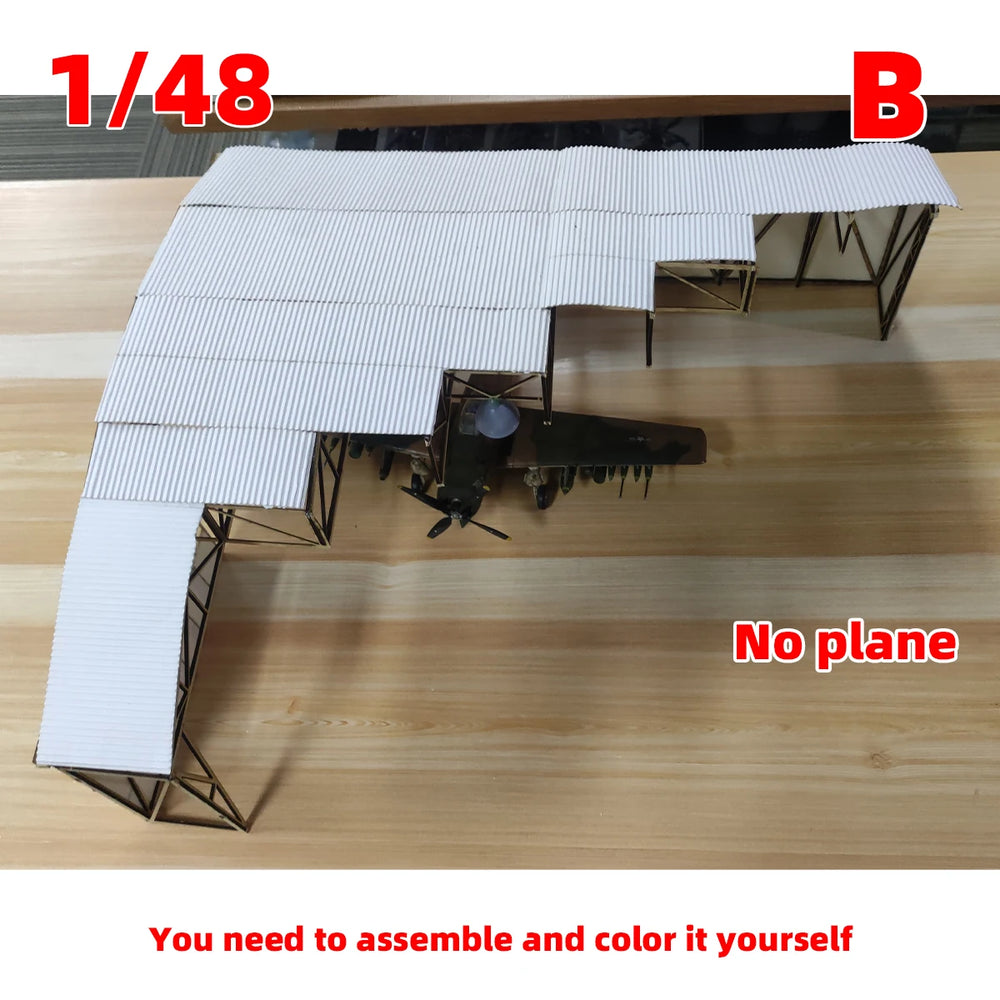1/48 WWII Aircraft Repair Hangar, Resin Model Diorama Kit, Unassembled and Unpainted