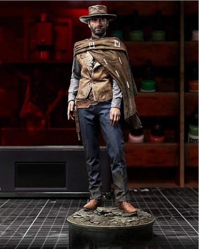 1/24 American Civil War Western Gunslinger with Leather Duster, Resin Model Figure Kit, Unassembled and Unpainted