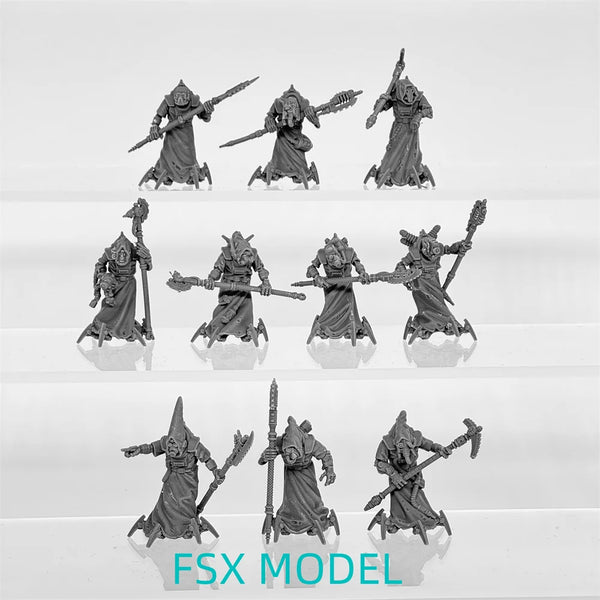 Scavenger Elders, 10 Figures, Resin Model Figure Kit, Fantasy Theme, Unassembled and Unpainted