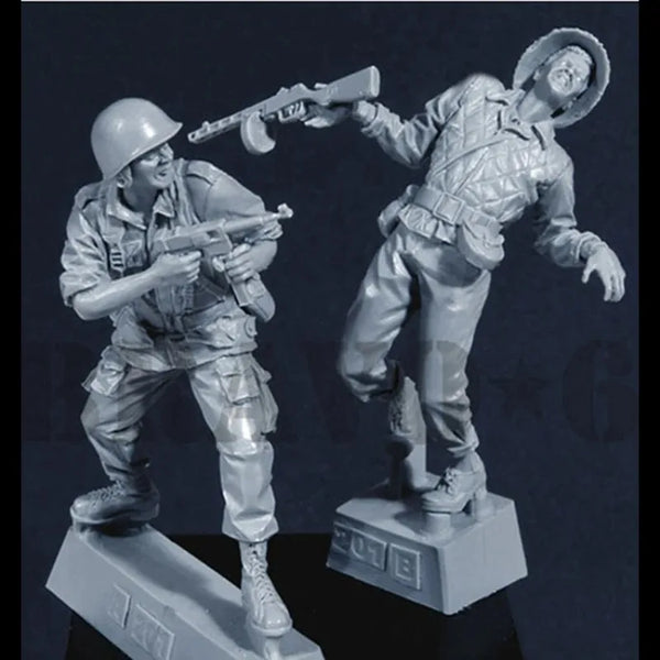 1/35 Vietnam War US Combat Soldiers, 2 Figures, Resin Model Figure Kit, Unassembled and Unpainted
