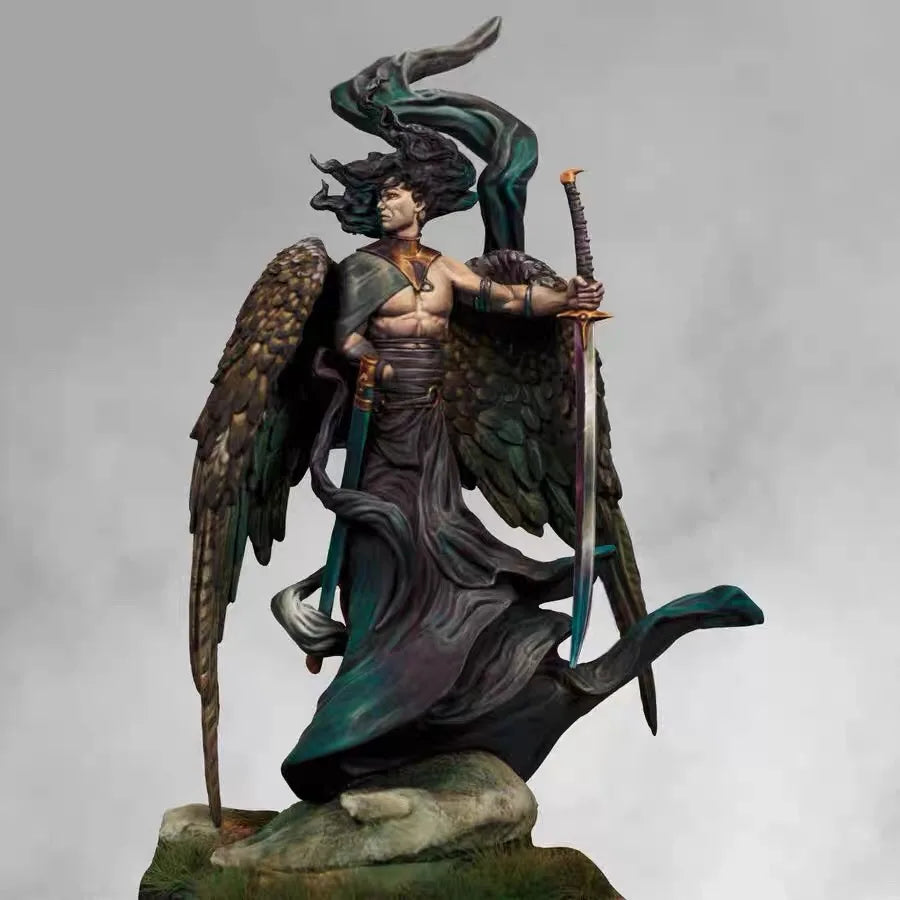 1/24 Demonic Horned Winged Sorceress, Resin Model Figure Kit, Fantasy Theme, Unassembled and Unpainted