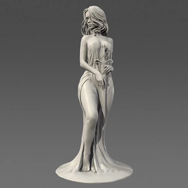 90mm Sci-Fi Female Warrior, Resin Model Figure Kit, Unassembled and Unpainted