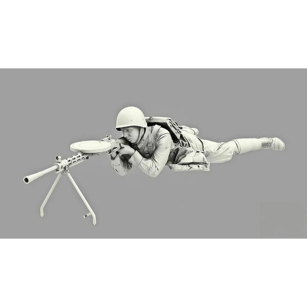 1/35 WWII Soviet Machinegunner, Resin Model Figure Kit, Unassembled and Unpainted