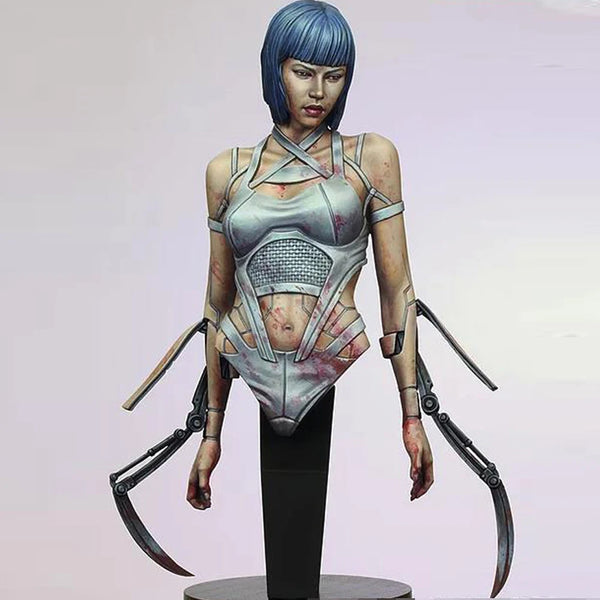 1/12 Female Soldier with Tactical Armor, Resin Model Bust Kit, Sci-Fi Theme, Unassembled and Unpainted