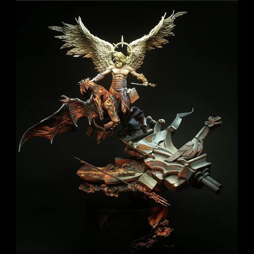 1/24 Winged Demon on Ruined Base, Resin Model Figure Kit, Fantasy Theme, Unassembled and Unpainted