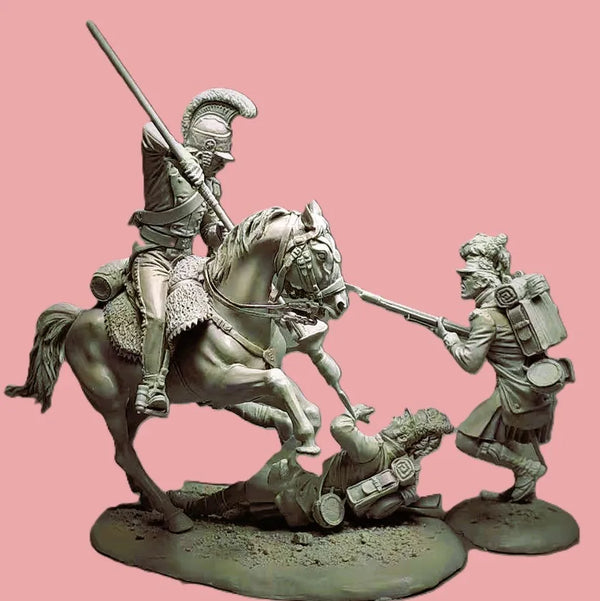 1/32 Medieval Knight Cavalry, 4 Figures, Resin Model Figure Kit, Unassembled and Unpainted