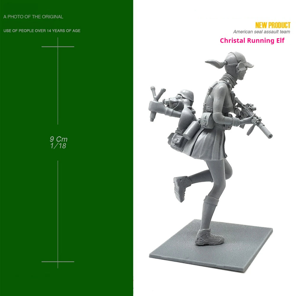 1/18 Elf Warrior, Resin Model Figure Kit, Fantasy Theme, Unassembled and Unpainted