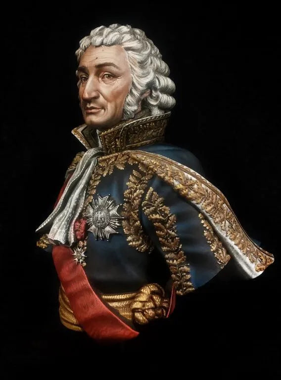 1/9 Napoleonic Officer in Navy and Red Ceremonial Dress, Resin Model Bust Kit, Unassembled and Unpainted