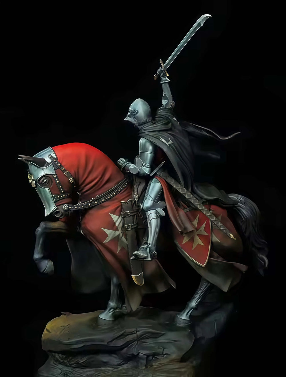 1/24 Medieval Knight on Horseback, Resin Model Figure Kit, Unassembled and Unpainted