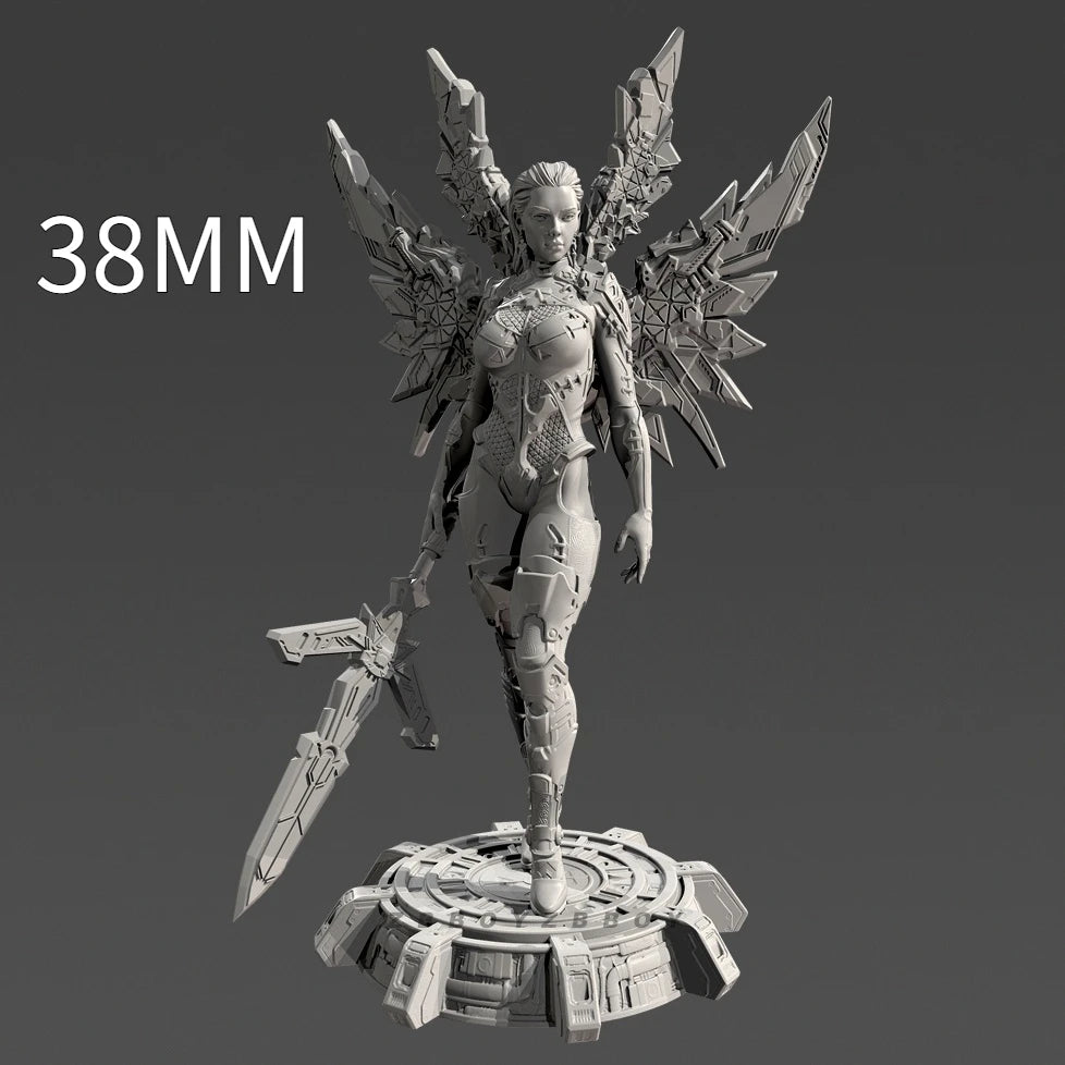 75mm Warrior with Laser Spear, Resin Model Figure Kit, Fantasy Theme, Unassembled and Unpainted