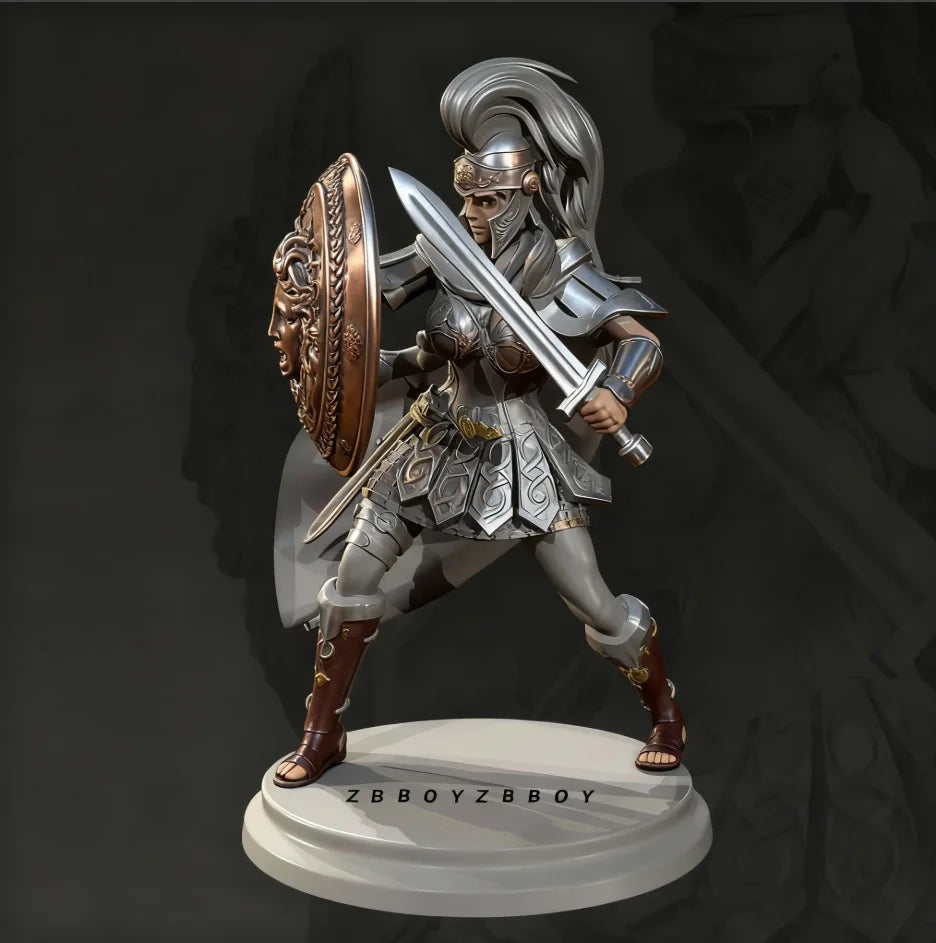 90mm Armored Gladiator, Resin Model Figure Kit, Fantasy Theme, Unassembled and Unpainted