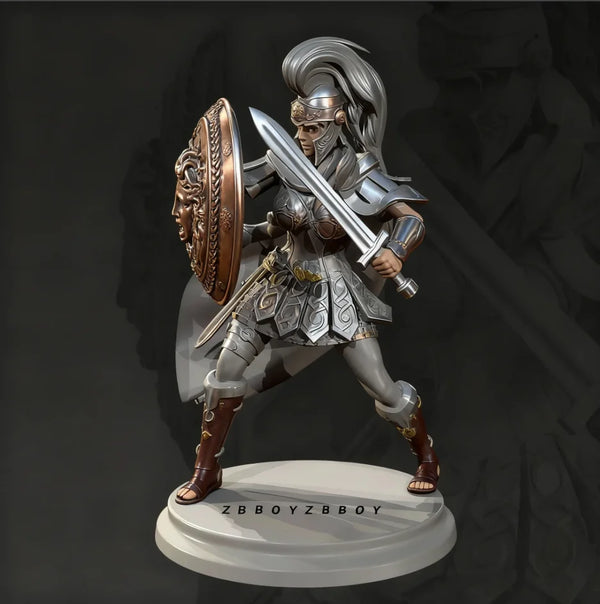 90mm Armored Gladiator, Resin Model Figure Kit, Fantasy Theme, Unassembled and Unpainted
