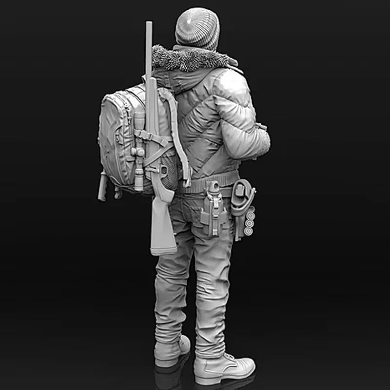 1/35 Modern Soldier with Lantern, Resin Model Figure Kit, Unassembled and Unpainted