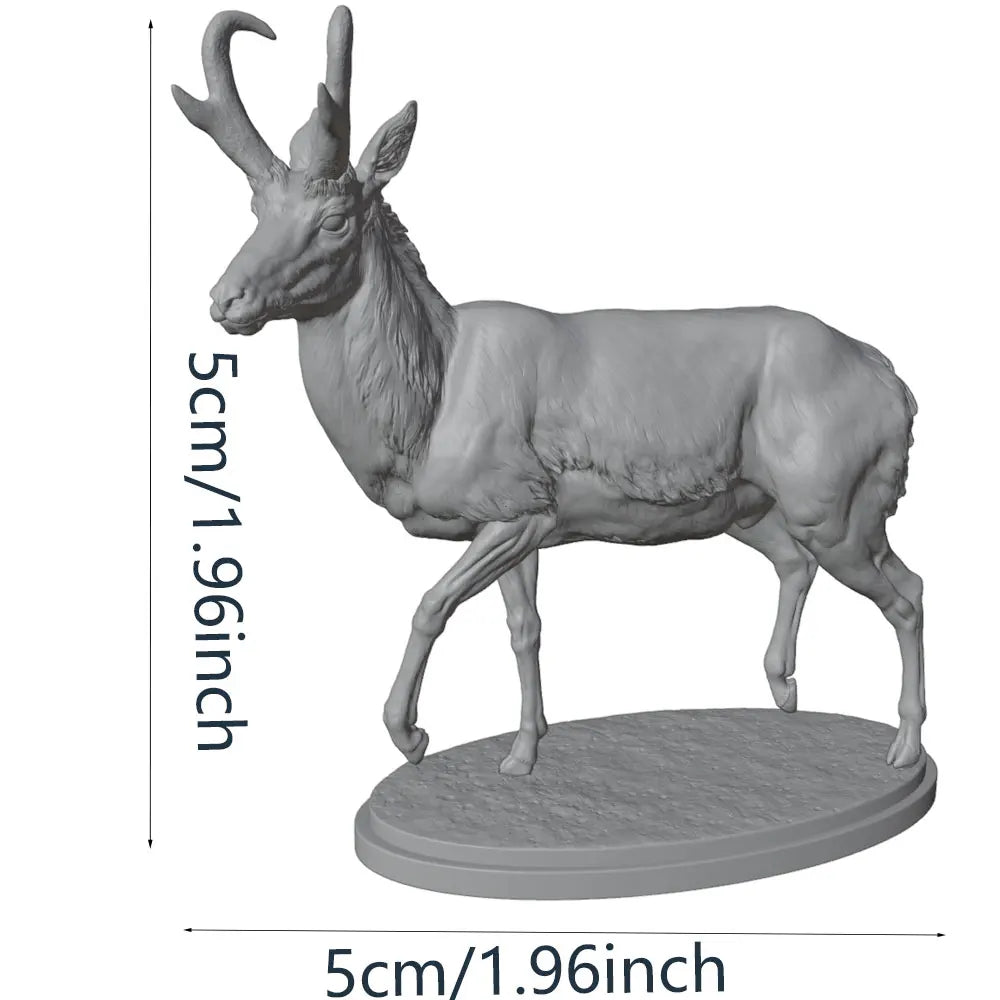 28mm Antelope Herd, 6 Figures, Resin Model Creature Kit, Wildlife Theme, Unassembled and Unpainted