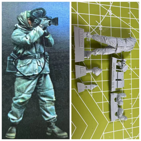 1/35 Modern War Photographer with Telephoto Lens, Resin Model Figure Kit, Unassembled and Unpainted