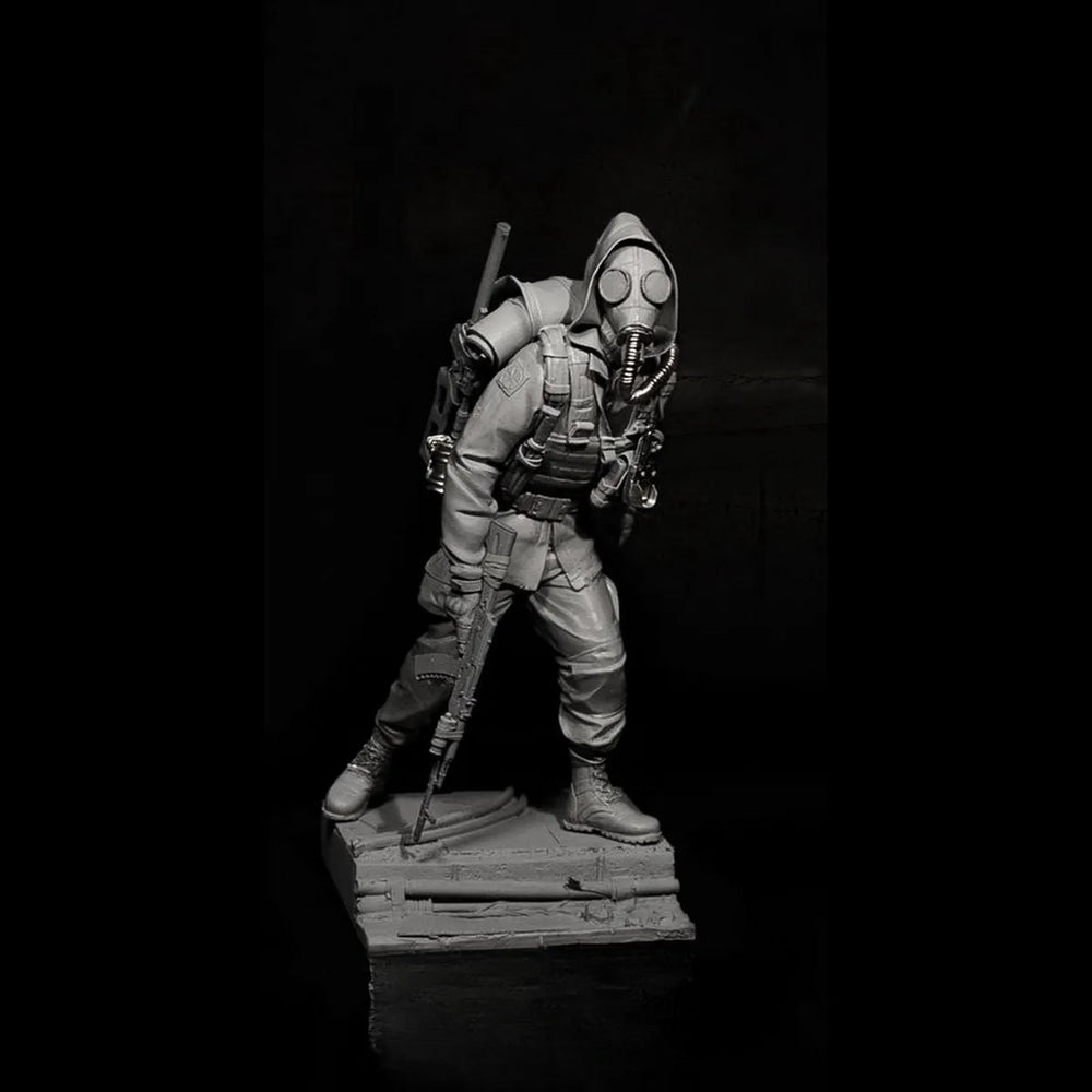120mm Post-Apocalyptic Warrior, Resin Model Figure Kit, Sci-Fi Theme, Unassembled and Unpainted