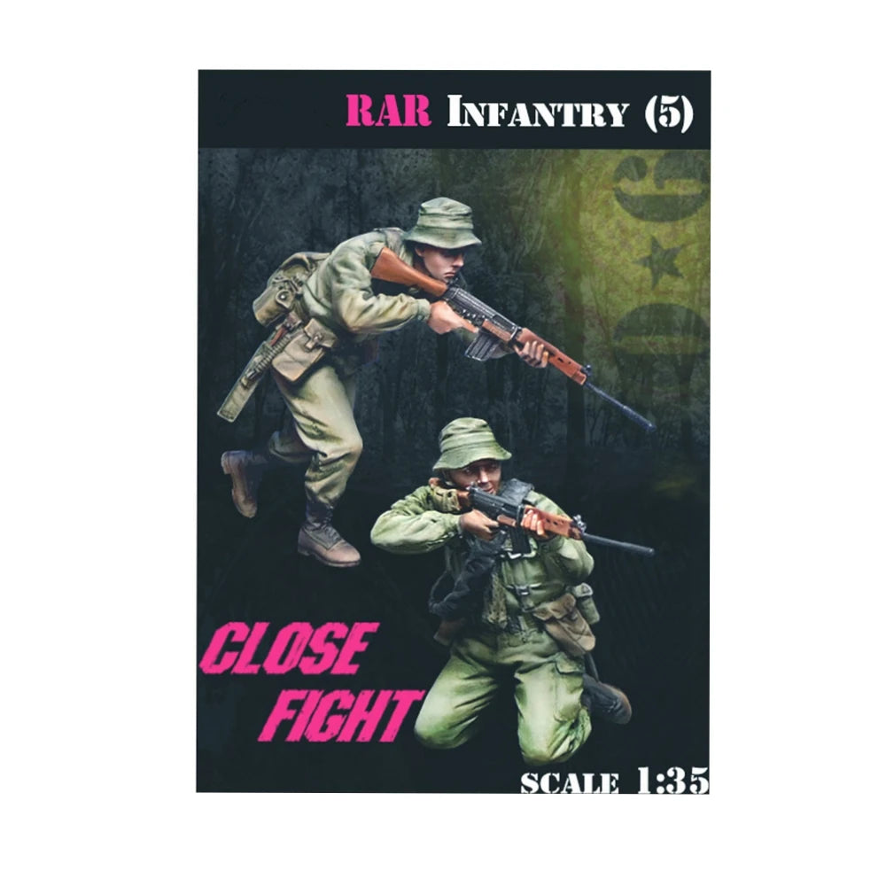 1/35 WWII German Infantry Squad Assaulting, 5 Figures, Resin Model Figure Kit, Unassembled and Unpainted