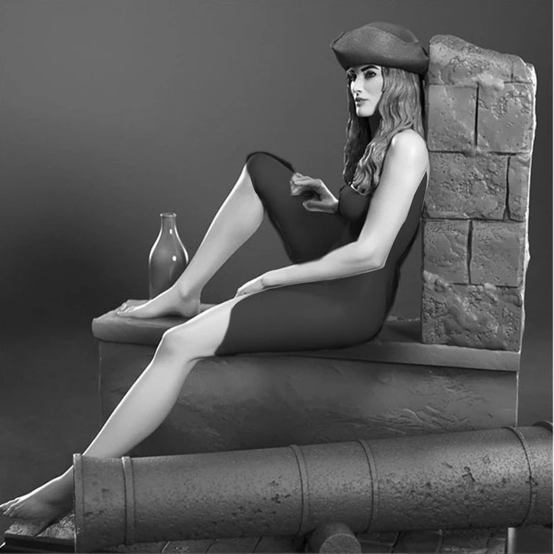 1/24 Pirate Girl, Resin Model Figure Kit, Unassembled and Unpainted