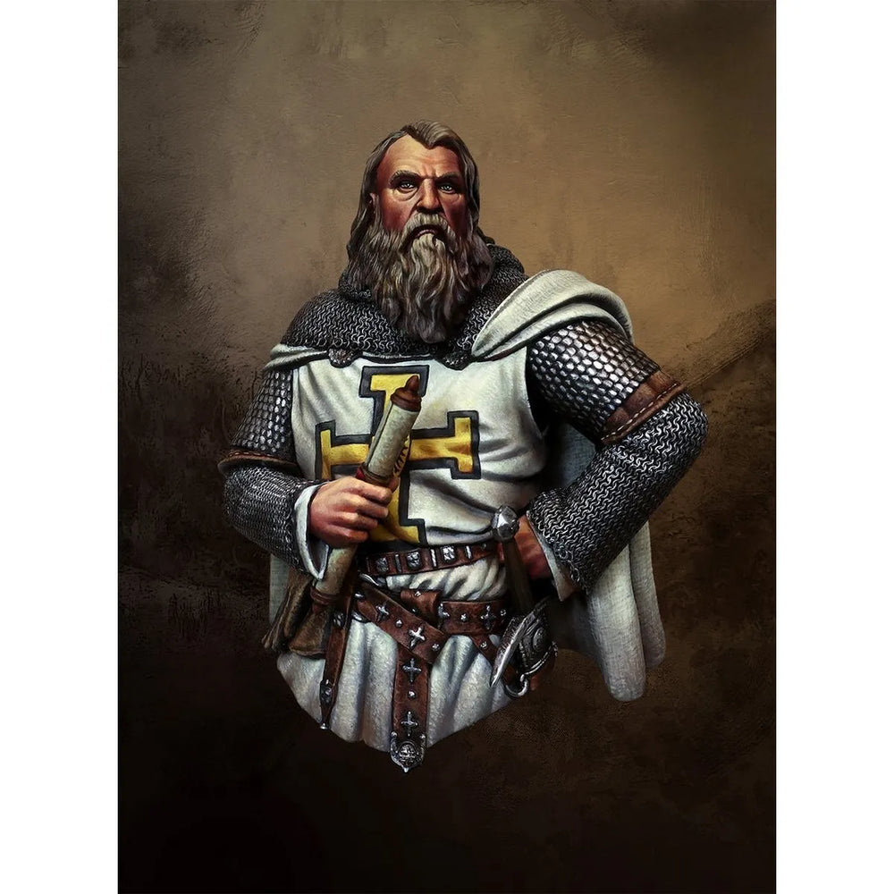 1/9 Medieval Crusader Officers, 2 Figures, Resin Model Bust Kit, Unassembled and Unpainted