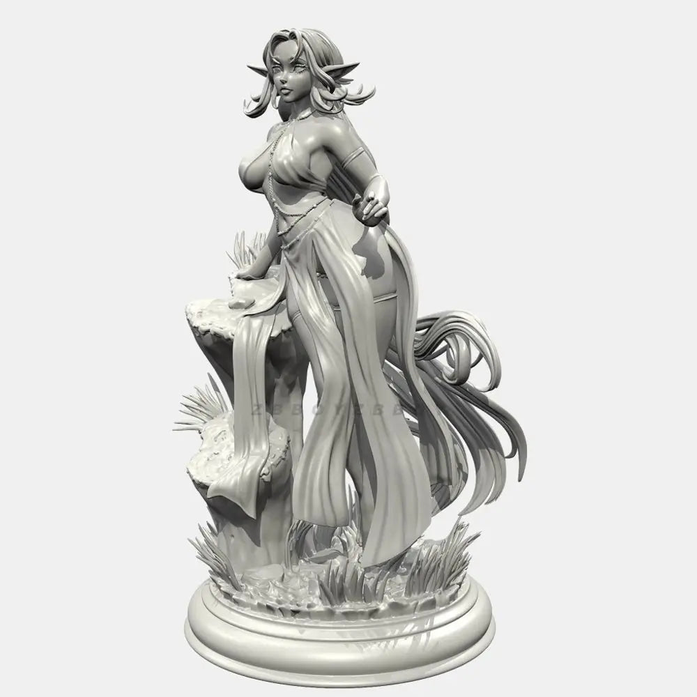 75mm Elf Maiden, Resin Model Figure Kit, Fantasy Theme, Unassembled and Unpainted