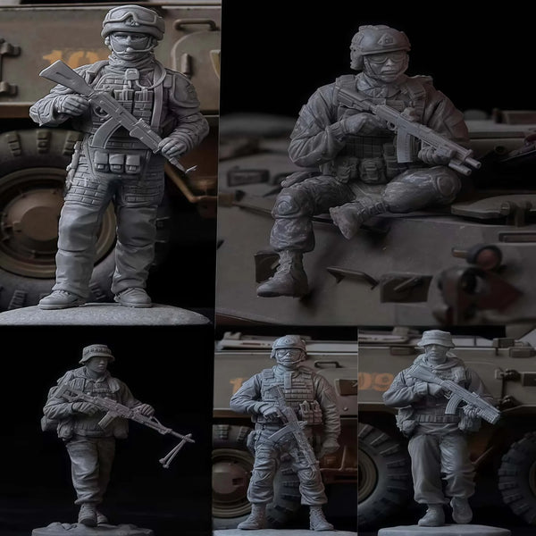 1/35 Modern Tactical Infantry Patrol Team, 5 Figures, Resin Model Figure Kit, Unassembled and Unpainted