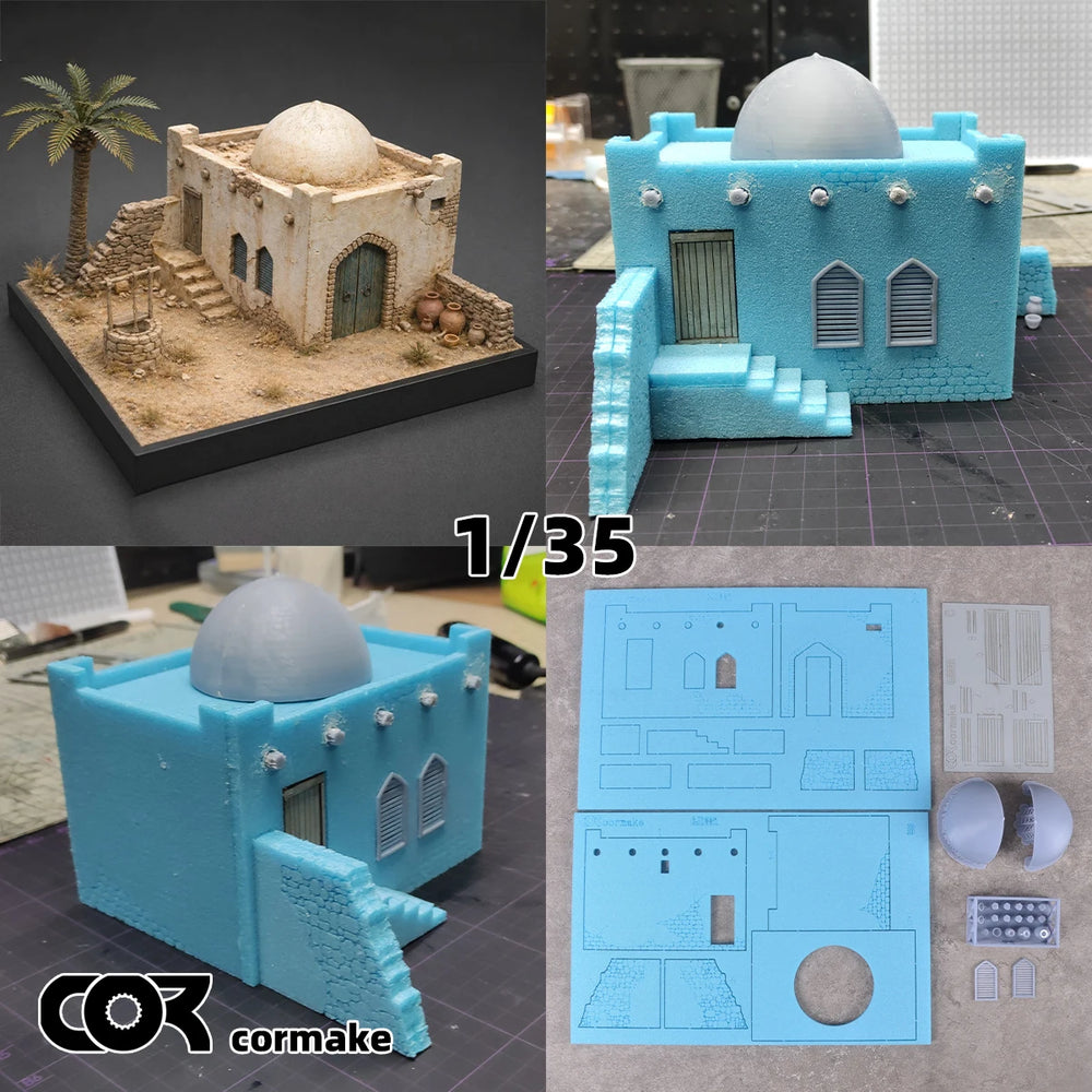 1/35 Arabian Traditional Adobe House, Resin Model Diorama Kit, Historical Theme, Unassembled and Unpainted