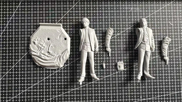 1/18 Film Noir Detectives, 2 Figures, Resin Model Figure Kit, Historical Theme, Unassembled and Unpainted