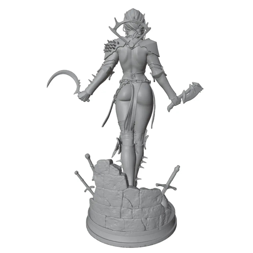 75mm Fantasy Warrior, Resin Model Figure Kit, Anime Theme, Unassembled and Unpainted