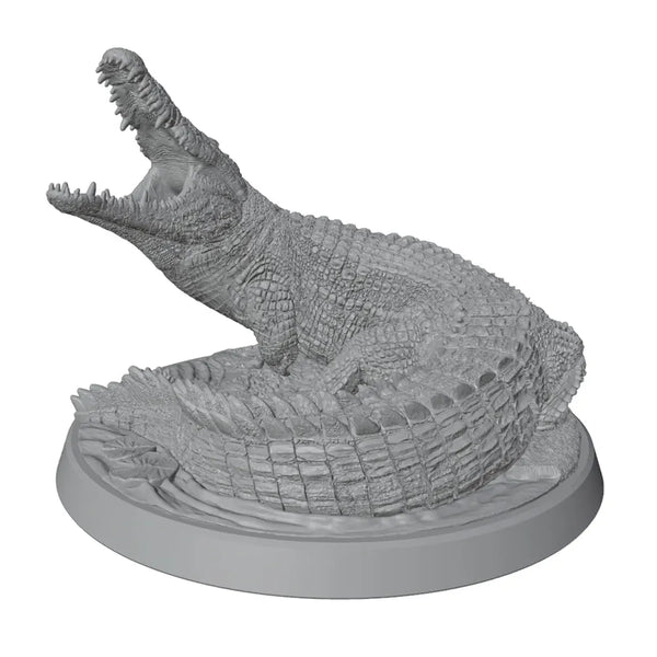 Crocodile with Open Mouth, Resin Model Creature Kit, Wildlife Theme, Unassembled and Unpainted