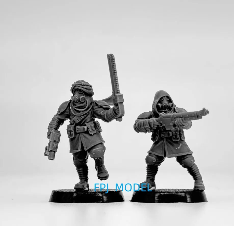 28mm Medieval Fantasy Grim Guard Scorchers, 32 Figures, Resin Model Figure Kit, Unassembled and Unpainted