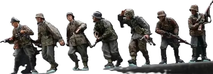 1/35 WWII Multi-Pose Soldiers, 7 Figures, Resin Model Figure Kit, Unassembled and Unpainted