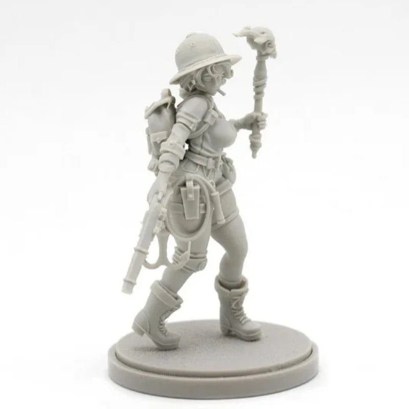 30mm Female Explorer Adventurer, Resin Model Figure Kit, Historical Theme, Unassembled and Unpainted