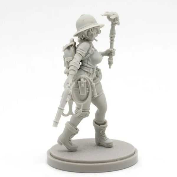 30mm Female Explorer Adventurer, Resin Model Figure Kit, Historical Theme, Unassembled and Unpainted