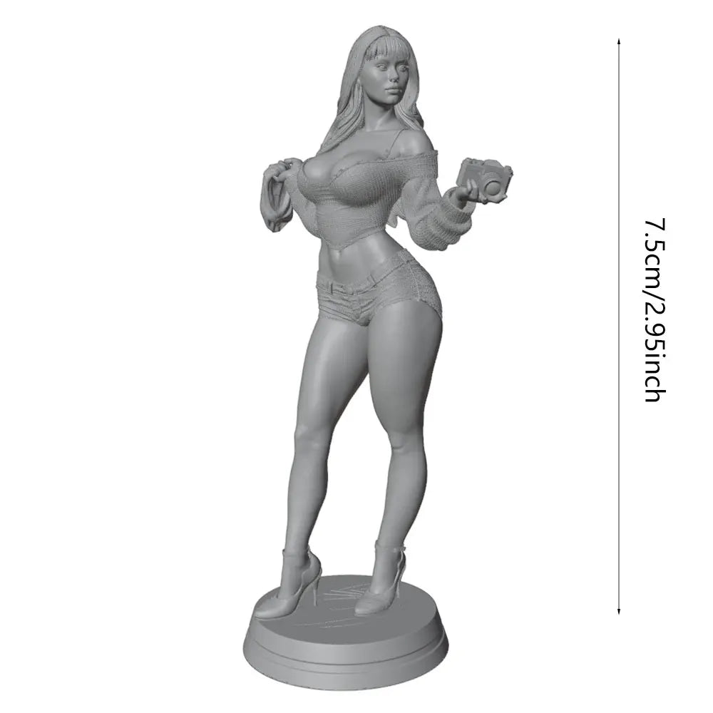 1/24 Pin-up with Accessories, Resin Model Figure Kit, Unassembled and Unpainted