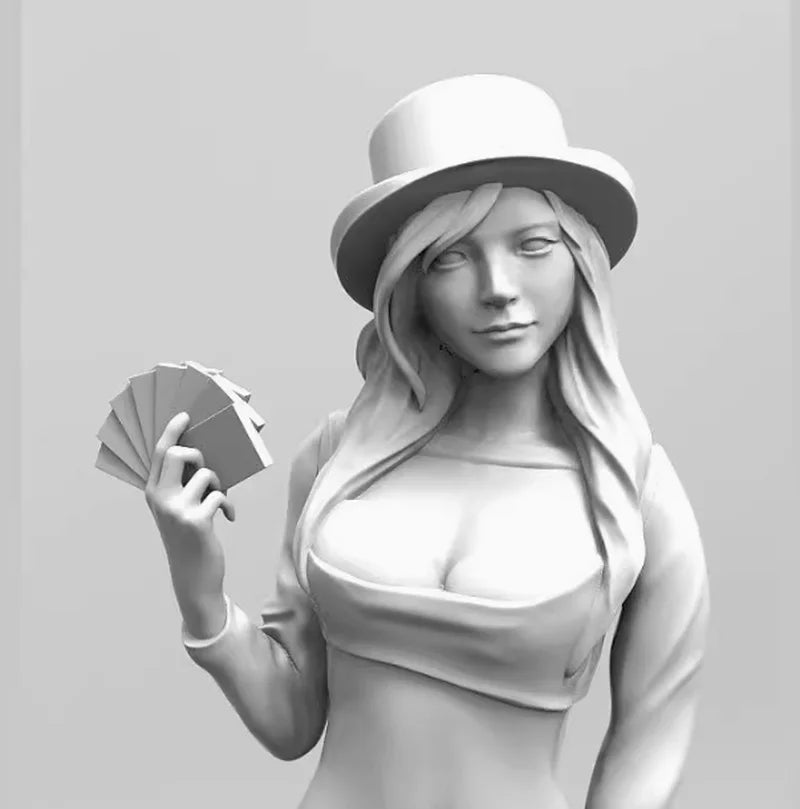 1/35 Pin-up Card Player with Bowler Hat, Resin Model Figure Kit, Unassembled and Unpainted