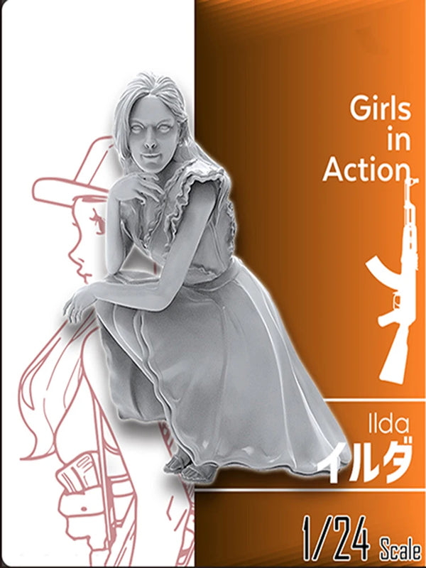 1/24 Modern Summer Girl, Resin Model Figure Kit, Unassembled and Unpainted