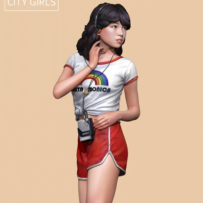 1/24 Modern 1980s Roller Skating Girl Arika, Resin Model Figure Kit, Unassembled and Unpainted
