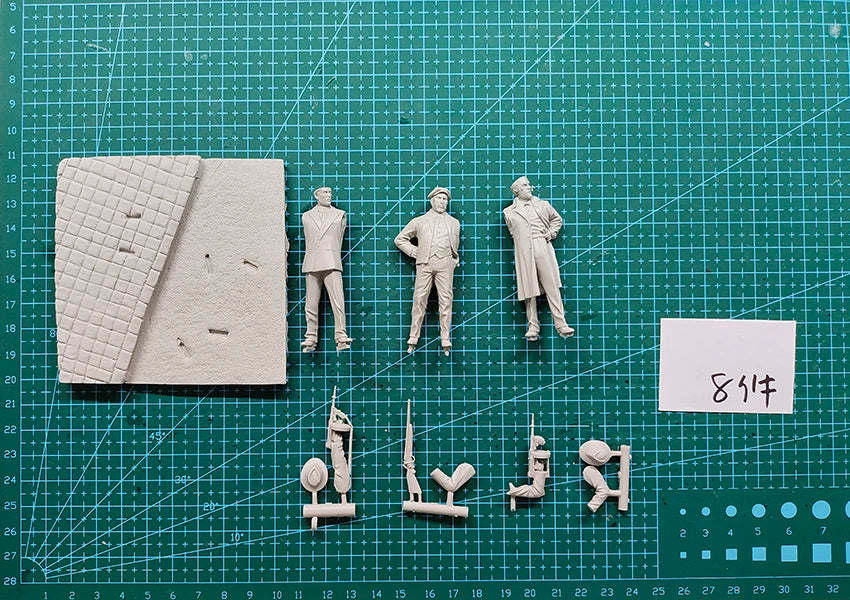1/32 Modern 1930s Chicago Civilians, 3 Figures, Resin Model Figure Kit, Unassembled and Unpainted