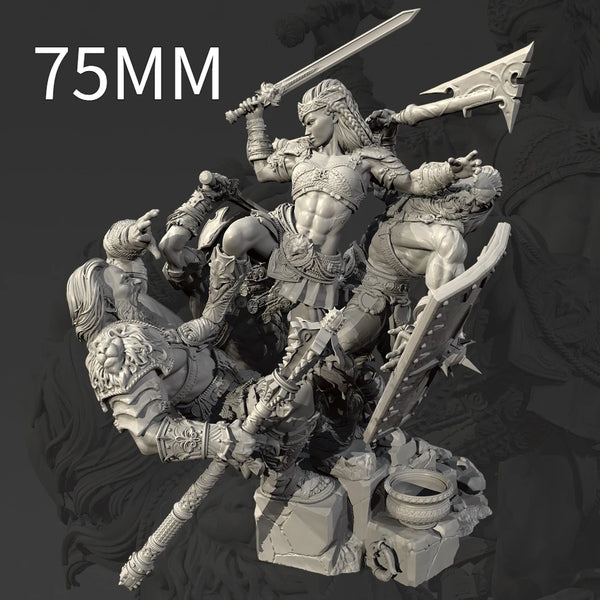 90mm Winged Valkyrie with Dual Swords, Resin Model Figure Kit, Fantasy Theme, Unassembled and Unpainted
