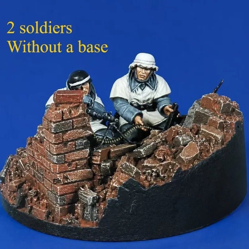 1/35 WWII German Machine Gun Squad, 2 Figures, Resin Model Figure Kit, Unassembled and Unpainted