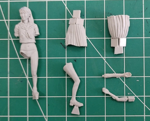 1/35 Japanese Female High School Student, Resin Model Figure Kit, Anime Theme, Unassembled and Unpainted