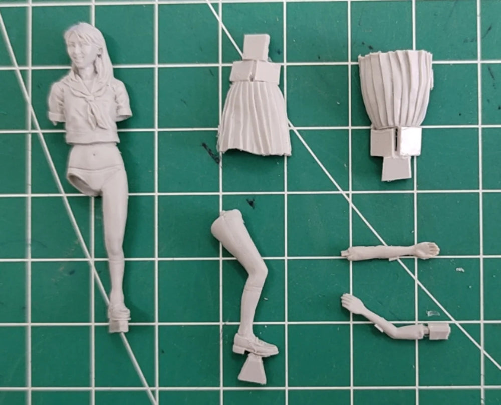 1/35 Japanese Female High School Student, Resin Model Figure Kit, Anime Theme, Unassembled and Unpainted