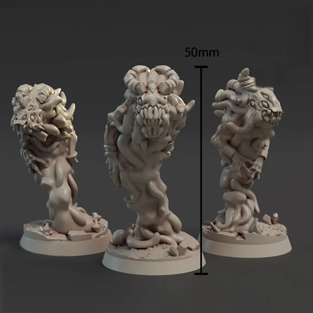 50mm Dark Fantasy Daemonic Entities, 3 Figures, Resin Model Figure Kit, Fantasy Theme, Unassembled and Unpainted