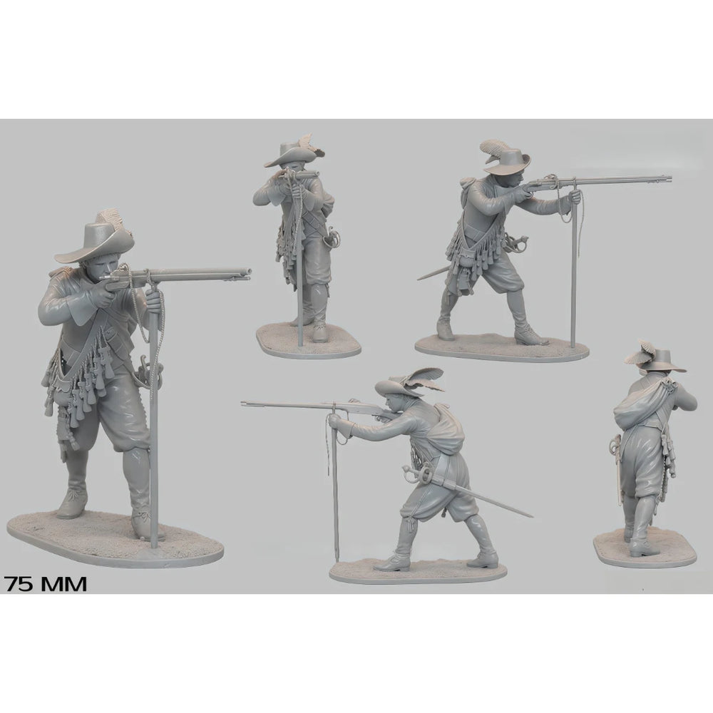 75mm Napoleonic Infantryman Advancing with Bayonet, Resin Model Figure Kit, Unassembled and Unpainted