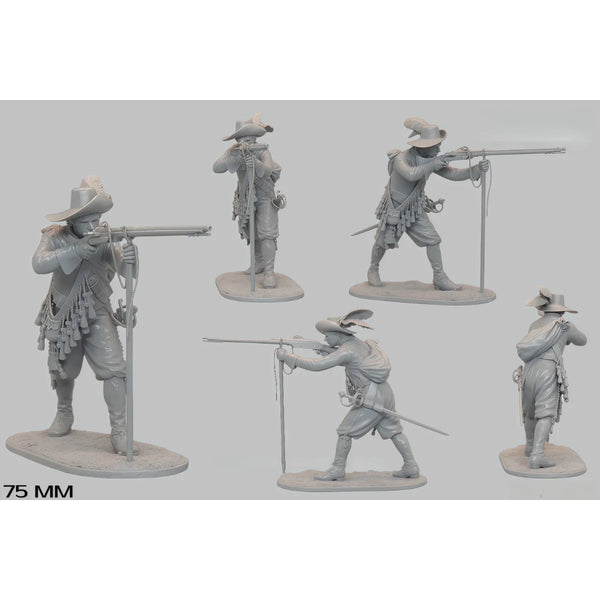 75mm Napoleonic Infantryman Advancing with Bayonet, Resin Model Figure Kit, Unassembled and Unpainted