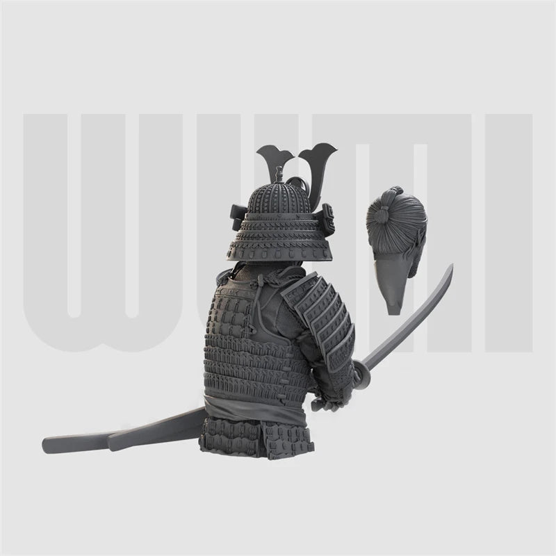 1/10 Medieval Japanese Samurai, 4 Figures, Resin Model Bust Kit, Unassembled and Unpainted