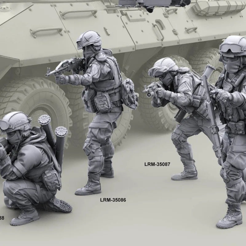 1/35 Modern Russian Army Squad, 4 Figures, Resin Model Figure Kit, Unassembled and Unpainted