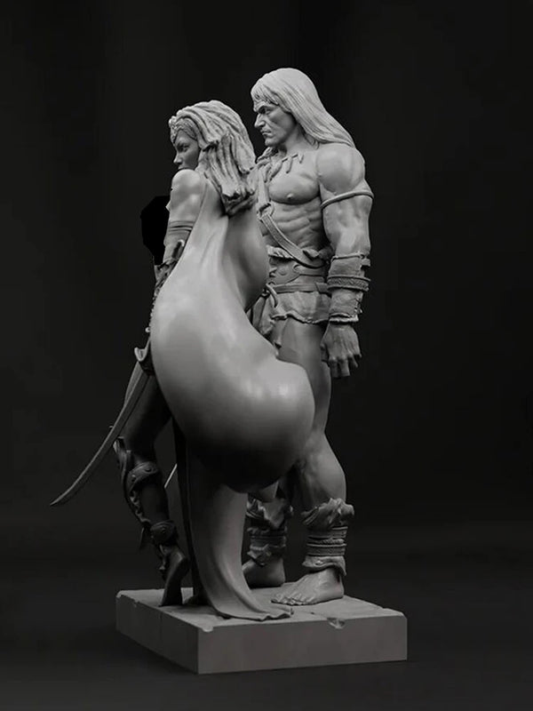 75mm Medieval Fantasy Knight Officer, Resin Model Figure Kit, Unassembled and Unpainted